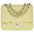 Esplêndida e rara bolsa Chanel Timeless Mini com aba em couro acolchoado cor de limão, Garniture en métal argenté Verde  ref.523066