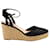 Stuart Weitzman Espadrille Wedge Sandals in Black Canvas Cloth  ref.523331