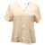 BLUSA V-Cuello Vince en Viscosa Marfil Blanco Crudo