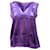 Alice + Olivia Gwenda Sleeveless Paneled Tie-Neck Tunic Blouse in Purple Silk  ref.523375