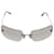 Chanel 4017-D Randlose Sonnenbrille aus bräunlich grauem Metall Braun  ref.523390