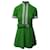 Gucci Striped-Trim Belted Dress in Green Wool  ref.523424