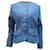 Yves Saint Laurent Gold Buttoned Blazer in Light Blue Wool  ref.523425