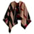 Poncho cape Burberry check wool and casher blanket Laine Beige  ref.523467
