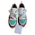Chloé Sonny sneakers Brown White Turquoise Cloth  ref.523472