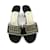 Chanel Mules Black White Leather Cloth  ref.524021