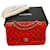 Chanel Timeless Classic com aba média forrada Vermelho Couro envernizado  ref.525056