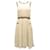 Diane Von Furstenberg Snakeskin Trimmed Dress in Ivory White Silk Cream  ref.526374