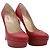 Decolleté Valentino Rosso Platform in Pelle Rossa - vista 2