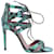 Aquazzura Beverly Hills Elaphane 105 Sandals in Turquoise Snakeskin Leather  ref.526439