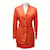Versace Skirt suit Orange Silk Linen  ref.526485