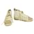 Dsquared2 Off White Leather Beige Suede High Top Lace Up Sneakers Shoes 36.5  ref.526932