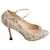 Zapatos de Salón Peep Toe Manolo Blahnik en Cuero Dorado Metálico  ref.527181