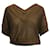 Dolce & Gabbana Blusa marrón holgada con cuello en V Castaño Rayo Fibra de celulosa  ref.527226