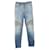 Balmain Stonewashed Biker Jeans aus hellblauer Baumwolle  ref.527239