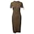 Fendi Monogram FF Knitted Bandage Dress in Brown Viscose  ref.527252