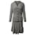 Diane Von Furstenberg Cardigan de tricô abotoado e saia em lã cinza  ref.527453