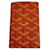 Goyard Orange card holder Leather  ref.528041