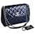 Chanel flap bag Blue Navy blue Dark blue Leather Patent leather  ref.528194