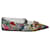 Gucci x Ken Scott Ballerines pointues à imprimé floral avec bride chaîne en cuir multicolore  ref.528456