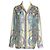 Completo camicia e pantaloni Emilio Pucci lilla, menta e seta gialla con paillettes e perle - vista 2