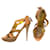Emilio Pucci platform sandals with gold studs Yellow Camel Leather  ref.528469