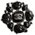 Grande broche Chanel Preto Prata Hardware prateado Metal Resina  ref.528548