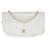 Lovely Chanel Classique demi-lune handbag in white lambskin, horizontal stitching, garniture en métal doré Leather  ref.528973
