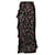 Ganni Rüschenrock mit Blumenmuster aus schwarzer Viskose Zellulosefaser  ref.529198