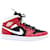 Nike-Jordan 1 Mid in Gym Red Black Leather Rot Leder  ref.529265