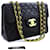 Chanel Jumbo 13"Maxi 2.55 Bolso de hombro con cadena de solapa Piel de cordero negra Negro Cuero  ref.529688