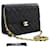 CHANEL Small Chain Shoulder Bag Clutch Black Quilted Flap Lambskin Leather  ref.529695