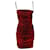 Dolce & Gabbana Leopard Print Ruched Dress in Red Silk  ref.530031