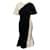 Autre Marque David Koma Robe mi-longue zippée à manches contrastées en acétate noir Acetate Fibre de cellulose  ref.530069