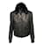 Gucci-Jacke mit Pelzkragen-Detail aus schwarzem Leder  ref.530084