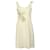 Christian Lacroix Vintage Spitzenbesticktes Kleid aus cremefarbener Baumwolle Weiß Roh  ref.530107