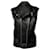 Saint Laurent Biker Vest Jacket en cuir de veau noir Cuir Veau façon poulain  ref.530108