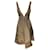 Calvin Klein A-line Front Zipper Dress in Brown Silk Beige  ref.530170