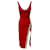 Autre Marque Vestido sin mangas con abertura en acetato rojo de David Koma Snaps Roja Fibra de celulosa  ref.530181