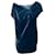 Moschino Samt-Minikleid mit Krawattenknoten in blauer Kunstseide Strahl Zellulosefaser  ref.530225