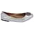 Tory Burch Liana Ballet Flat in Metallic Silver Napa Leather  ref.530505