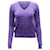 Suéter jaspeado con cuello de pico en lana morada de Ralph Lauren Púrpura  ref.530512