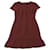 Theory Crew Neck Mini Dress in Burgundy Triacetate Dark red Synthetic  ref.530554