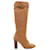 Chloé Chloe High Boots with Buckle in Brown Leather  ref.530607