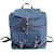 Burberry Checked Design Backpack in Blue Canvas Cloth  ref.530630