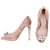 Miu Miu peeptoe pumps in pink satin with crystal heels and fronts  ref.530637