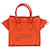 Céline Luggage PM (mini) bag in orange grained leather  ref.530668
