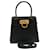 Salvatore Ferragamo Gancini Hand Bag Leather 2way Black Gold Auth nh486 Golden  ref.531362