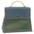 LOEWE Hand Bag Leather Green Blue Auth ar6429  ref.531850