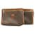 Céline CELINE Macadam Canvas Clutch Bag PVC Leather 2 sets Brown Auth 28323  ref.532013